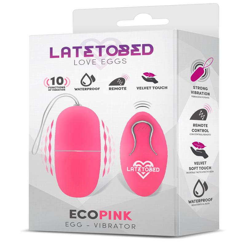 LATETOBED - ECOPINK VIBRATING EGG WITH REMOTE CONTROL