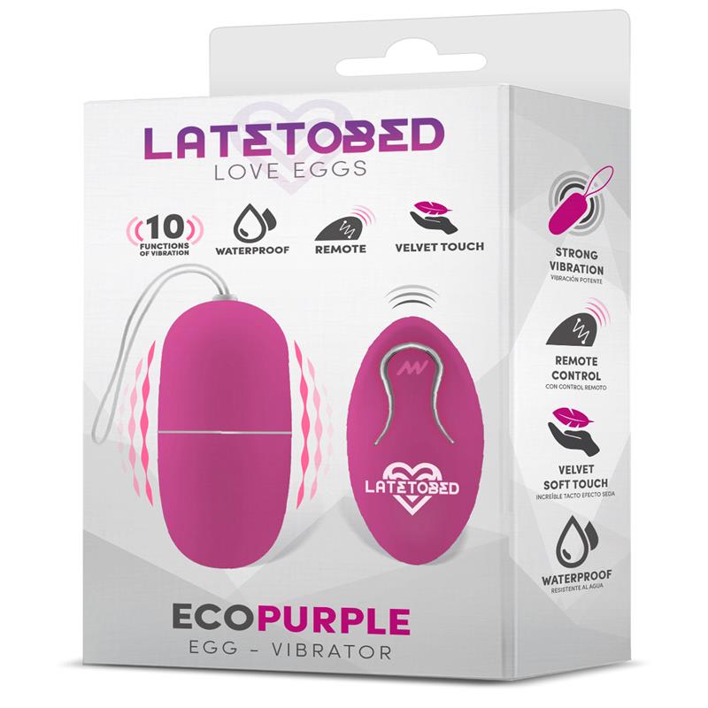 LATETOBED - ECOPURPLE VIBRATING EGG WITH REMOTE CONTROL