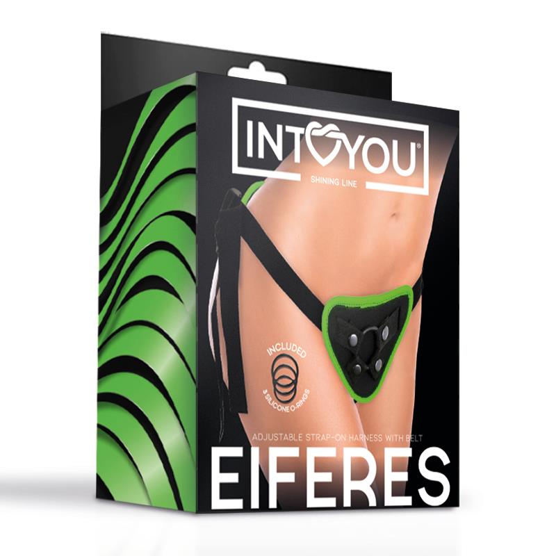 INTOYOU SHINING LINE - EIFERES GLOW IN THE DARK ADJUSTABLE STRAP-ON HARNESS CORSET STYLE