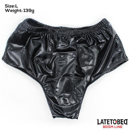 LATETOBED BDSM LINE - ELASTIC BRIEFS WITH VIBRATING DILDO ONE SIZE