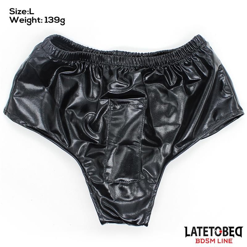 LATETOBED BDSM LINE - ELASTIC BRIEFS WITH VIBRATING DILDO ONE SIZE