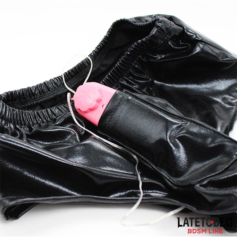 LATETOBED BDSM LINE - ELASTIC BRIEFS WITH VIBRATING DILDO ONE SIZE