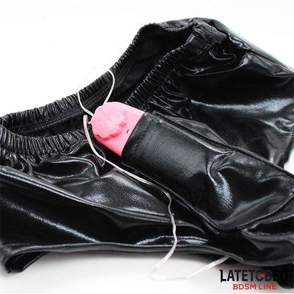 LATETOBED BDSM LINE - ELASTIC BRIEFS WITH VIBRATING DILDO ONE SIZE