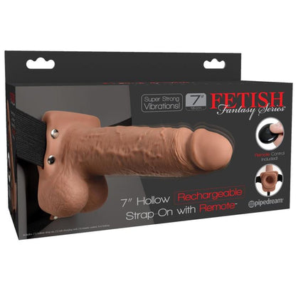 FETISH FANTASY SERIES - ELASTIC STRAP-ON WITH 7 HOLLOW DILDO 10 FUNCTIONS REMOTE CONTROL USB