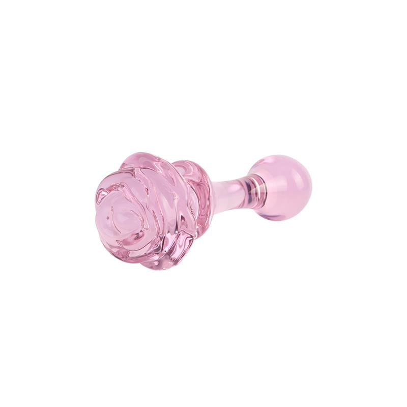 CHISA - ELEGANT GLASS PLUG WITH ROSE BASE 5.3