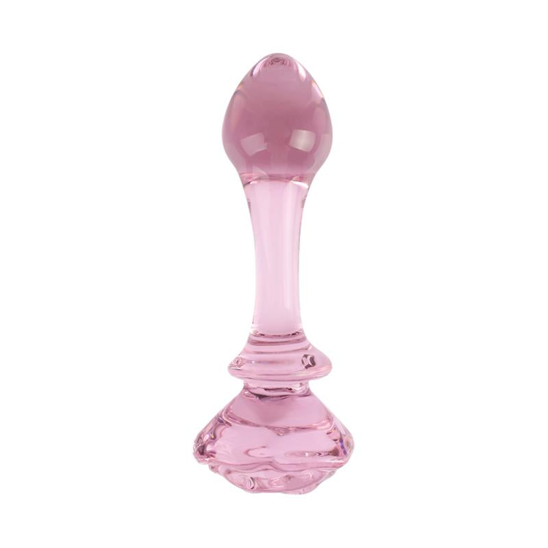 CHISA - ELEGANT GLASS PLUG WITH ROSE BASE 5.3