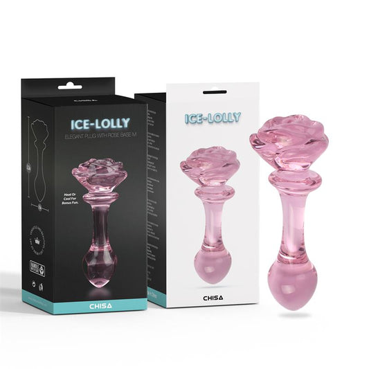 CHISA - ELEGANT GLASS PLUG WITH ROSE BASE 5.3