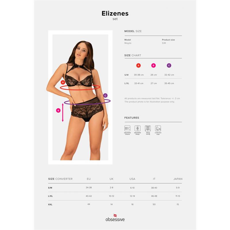 OBSESSIVE - ELIZENES 2 PIECE LACE BRA SET WITH HALTERNECK