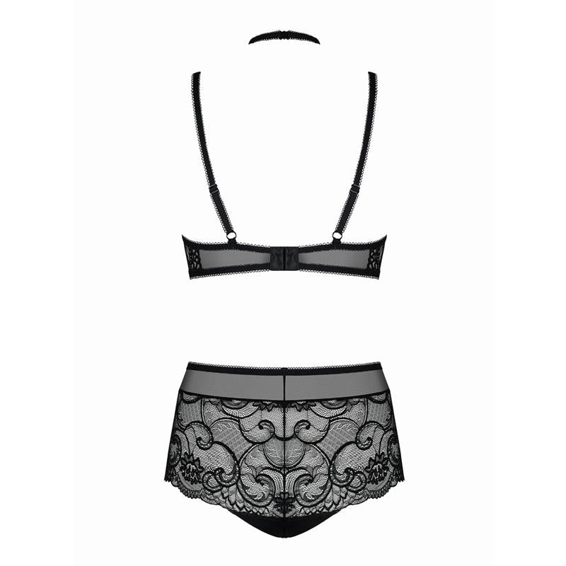 OBSESSIVE - ELIZENES 2 PIECE LACE BRA SET WITH HALTERNECK
