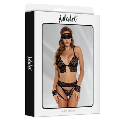 ADALET LINGERIE - ELLA LACE BRA, THONG, MASK, AND CUFFS SET