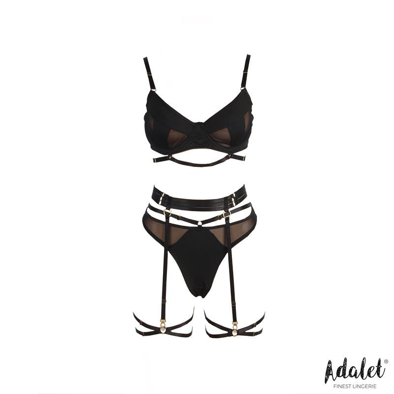 ADALET LINGERIE - ELLIE BRA, THONG, GARTER BELT, AND GARTERS SET