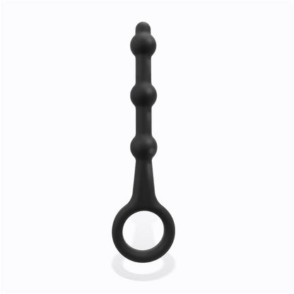 TARDENOCHE - ELMER BEADED BUTT PLUG WITH EASY PULL RING SILICONE BLACK