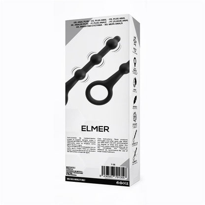 TARDENOCHE - ELMER BEADED BUTT PLUG WITH EASY PULL RING SILICONE BLACK