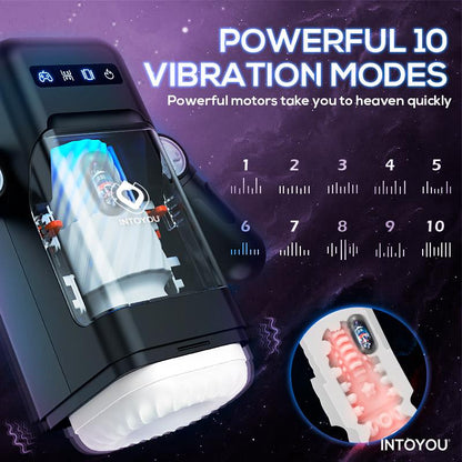 INTOYOU - ELON INTELLIGENT MASTURBATOR WITH UP AND DOWN MOVEMENT, VIBRATION, HEAT AND PHONE HOLDER