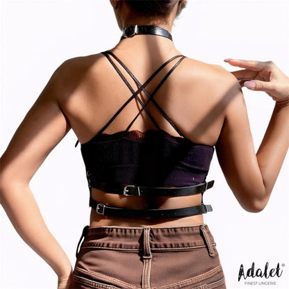 ADALET LINGERIE - ELVA VEGAN LEATHER CHEST HARNESS ONE SIZE