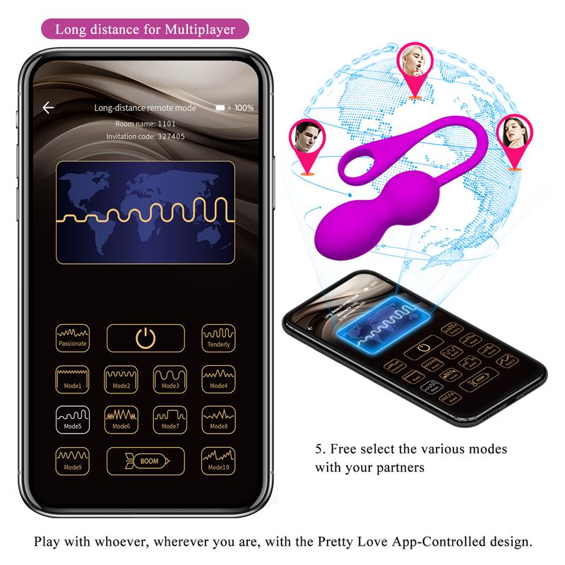 PRETTYLOVE - ELVIRA VIBRATING KEGEL BALLS WITH APP