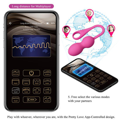 PRETTYLOVE - ELVIRA VIBRATING KEGEL BALLS WITH APP