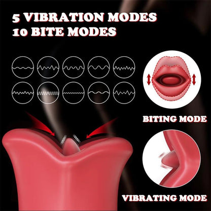 ACTION - EMBER LICKING AND VIBRATING MOUTH SHAPE MASSAGER USB SILICONE