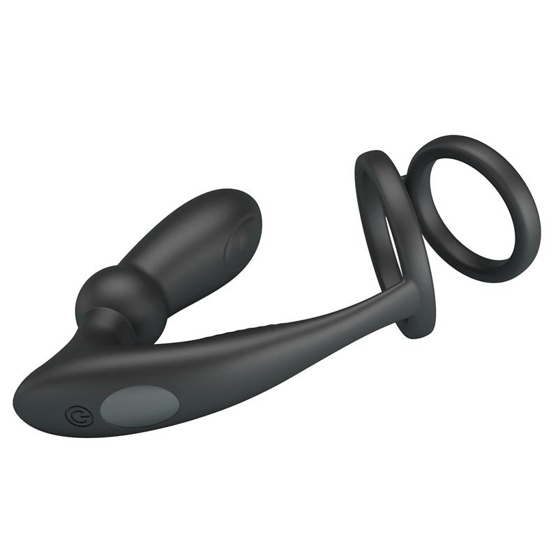 PRETTYLOVE - EMONI VIBRATING BUTT PLUG AND COCK RING