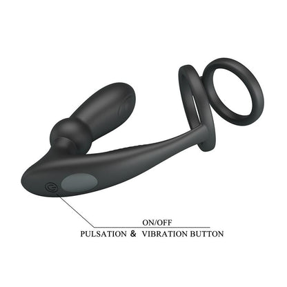PRETTYLOVE - EMONI VIBRATING BUTT PLUG AND COCK RING