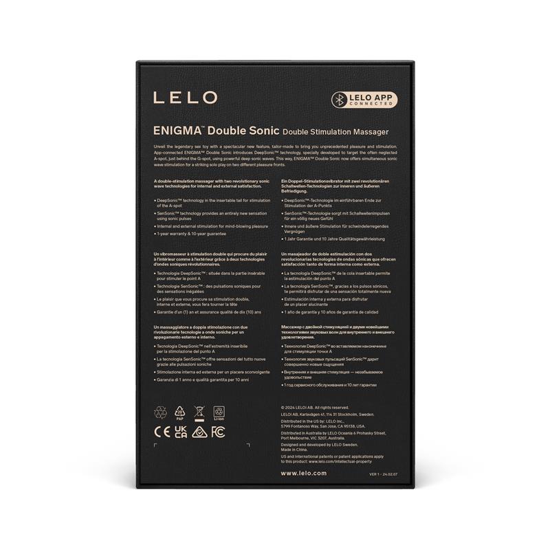 LELO - ENIGMA DOBLE SONIC CLITORIS SUCKER WITH APP BLACK