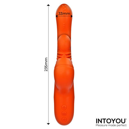 INTENSE - KATY MULTIFUNCTION CLITORIS STIMULATOR 4 INTERCHANGEABLE HEADS RED