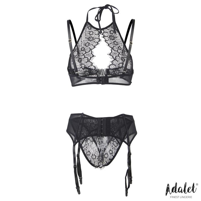 ADALET LINGERIE - EVELYN BRA, OPEN PANTIES AND GARTER SET