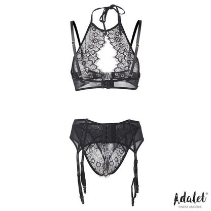 ADALET LINGERIE - EVELYN BRA, OPEN PANTIES AND GARTER SET