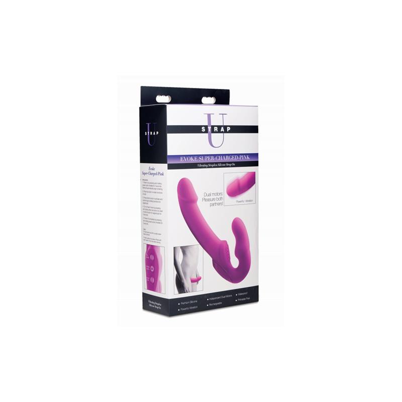 STRAP U - EVOKE VIBRATING STRAPLESS STRAP-ON PINK