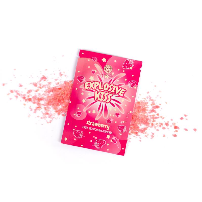 SECRET PLAY - EXPLOSIVE CANDIES ORAL SEX POPPING CANDIES 1 SACHET STRAWBERRY FLAVOR