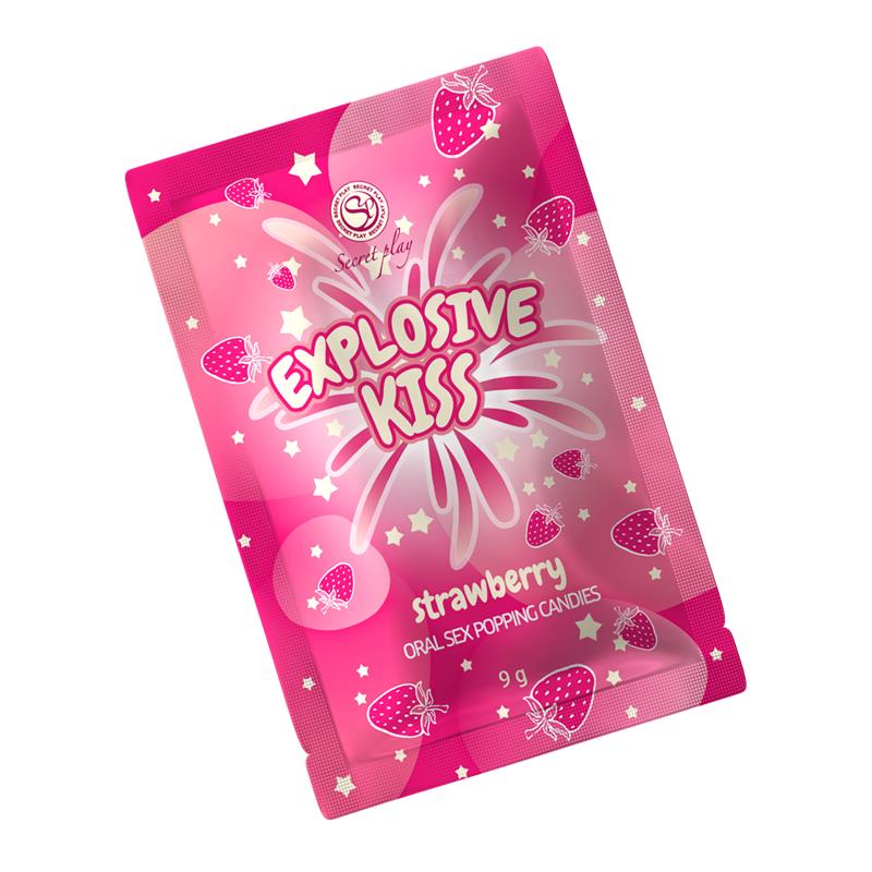 SECRET PLAY - EXPLOSIVE CANDIES ORAL SEX POPPING CANDIES 1 SACHET STRAWBERRY FLAVOR