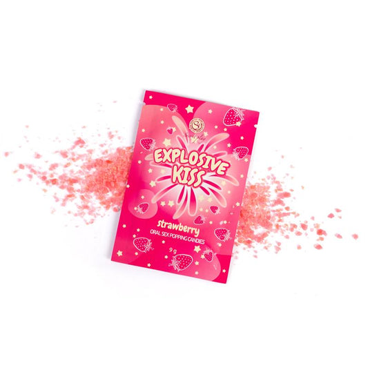 SECRET PLAY - EXPLOSIVE CANDIES ORAL SEX POPPING CANDIES 1 SACHET STRAWBERRY FLAVOR