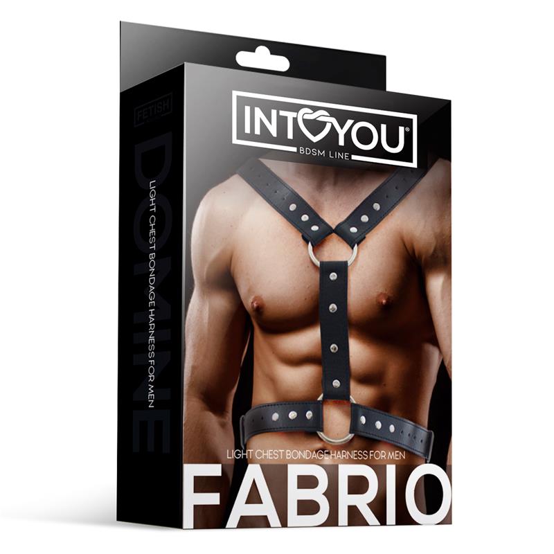 INTOYOU BDSM LINE - FABRIO MALE CHEST BONDAGE HARNESS VEGAN LEATHER