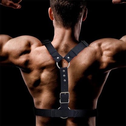 INTOYOU BDSM LINE - FABRIO MALE CHEST BONDAGE HARNESS VEGAN LEATHER