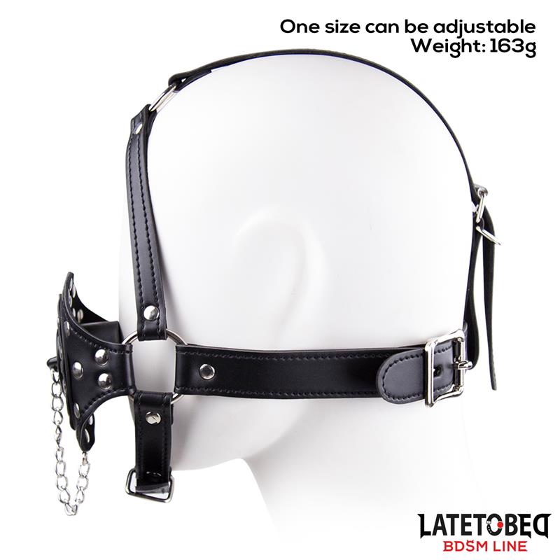 LATETOBED BDSM LINE - FACE HARNESS STRAP TOILET LID GAG ADJUSTABLE