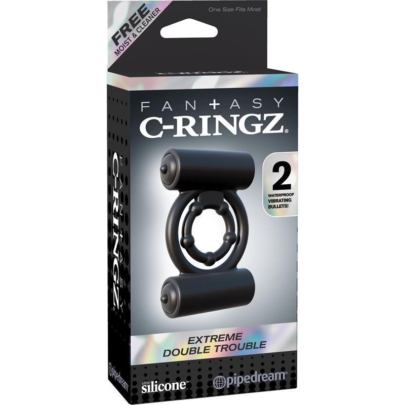 FANTASY C-RINGZ - FANTASY C-RINGZ EXTREME DOUBLE TROUBLE BLACK
