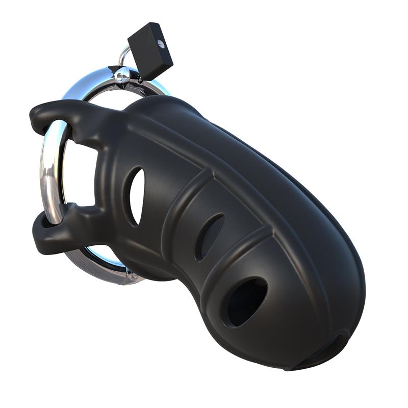 FANTASY C-RINGZ - FANTASY C-RINGZ HARDCORE SILICONE COCK BLOCKER BLACK