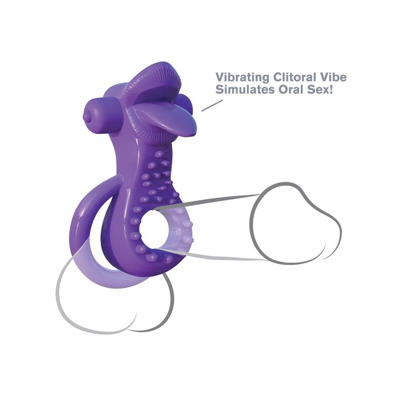 FANTASY C-RINGZ - FANTASY C-RINGZ LOVELY LICKS COUPLES RING PURPLE