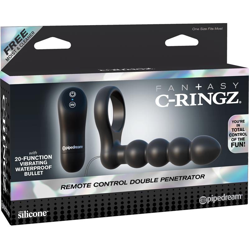 FANTASY C-RINGZ - FANTASY C-RINGZ REMOTE CONTROL DOUBLE PENETRATOR BLACK