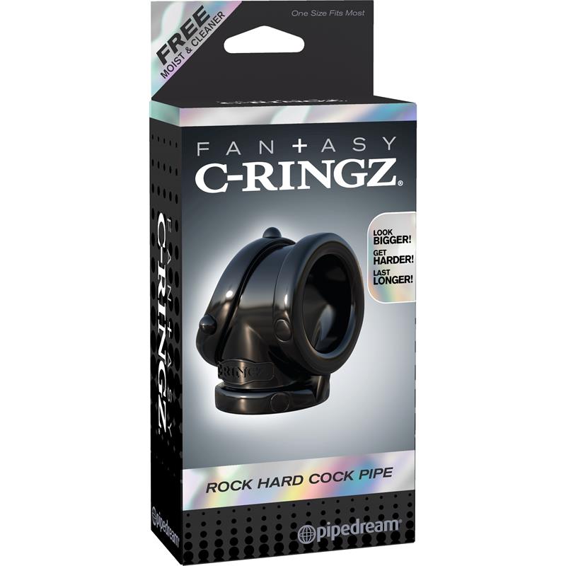 FANTASY C-RINGZ - FANTASY C-RINGZ ROCK HARD COCK PIPE BLACK