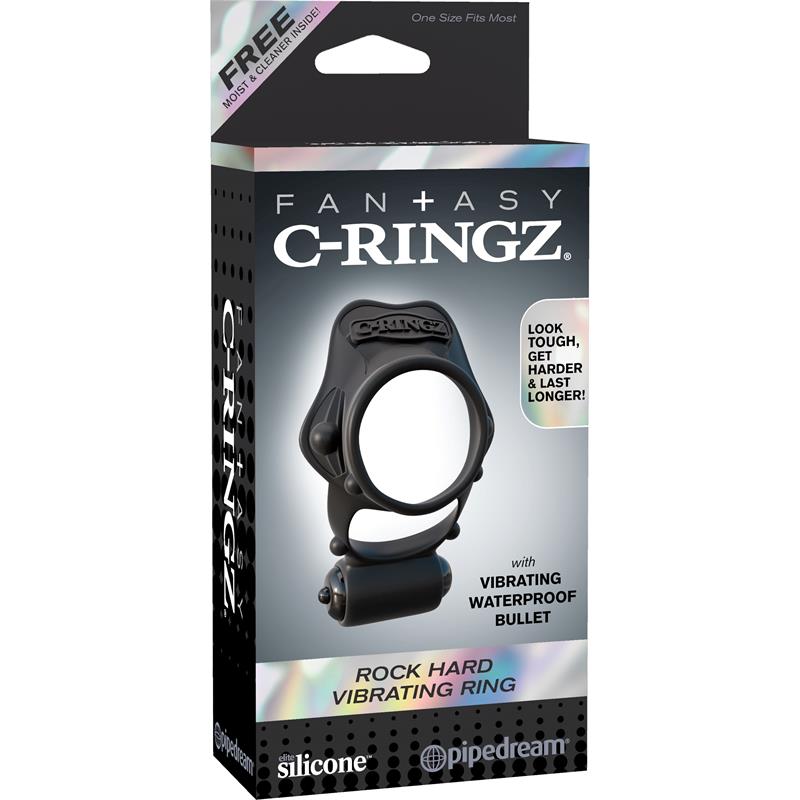 FANTASY C-RINGZ - FANTASY C-RINGZ ROCK HARD VIBRATING RING BLACK