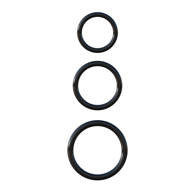 FANTASY C-RINGZ - FANTASY C-RINGZ SILICONE 3-RING STAMINA SET BLACK