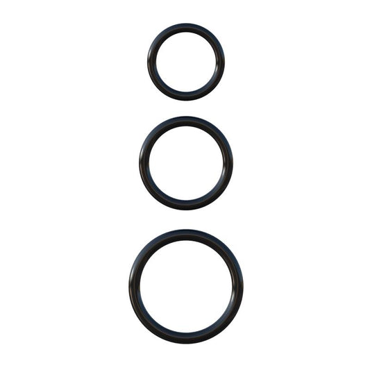 FANTASY C-RINGZ - FANTASY C-RINGZ SILICONE 3-RING STAMINA SET BLACK