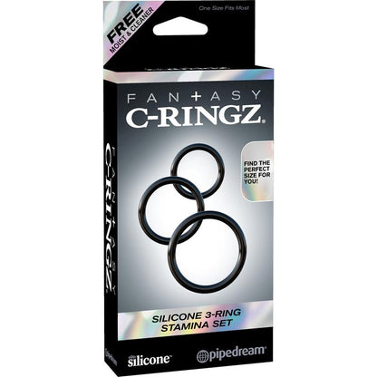 FANTASY C-RINGZ - FANTASY C-RINGZ SILICONE 3-RING STAMINA SET BLACK