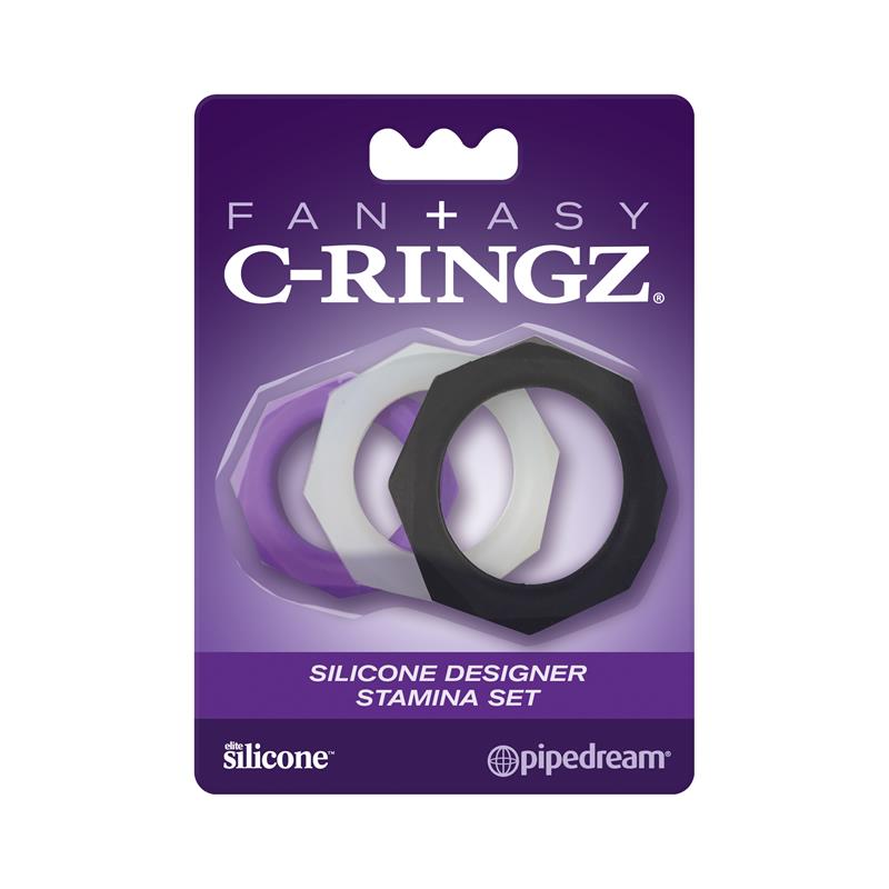 FANTASY C-RINGZ - FANTASY C-RINGZ SILICONE DESIGNER STAMINA SET PURPLE