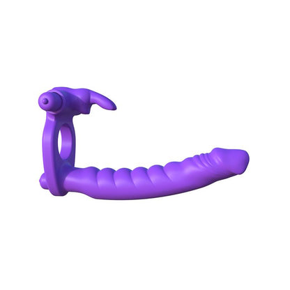 FANTASY C-RINGZ - FANTASY C-RINGZ SILICONE DOUBLE PENETRATOR RABBIT PURPLE