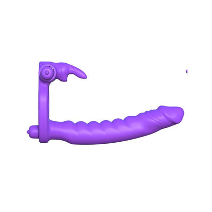 FANTASY C-RINGZ - FANTASY C-RINGZ SILICONE DOUBLE PENETRATOR RABBIT PURPLE