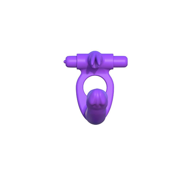 FANTASY C-RINGZ - FANTASY C-RINGZ SILICONE DOUBLE PENETRATOR RABBIT PURPLE