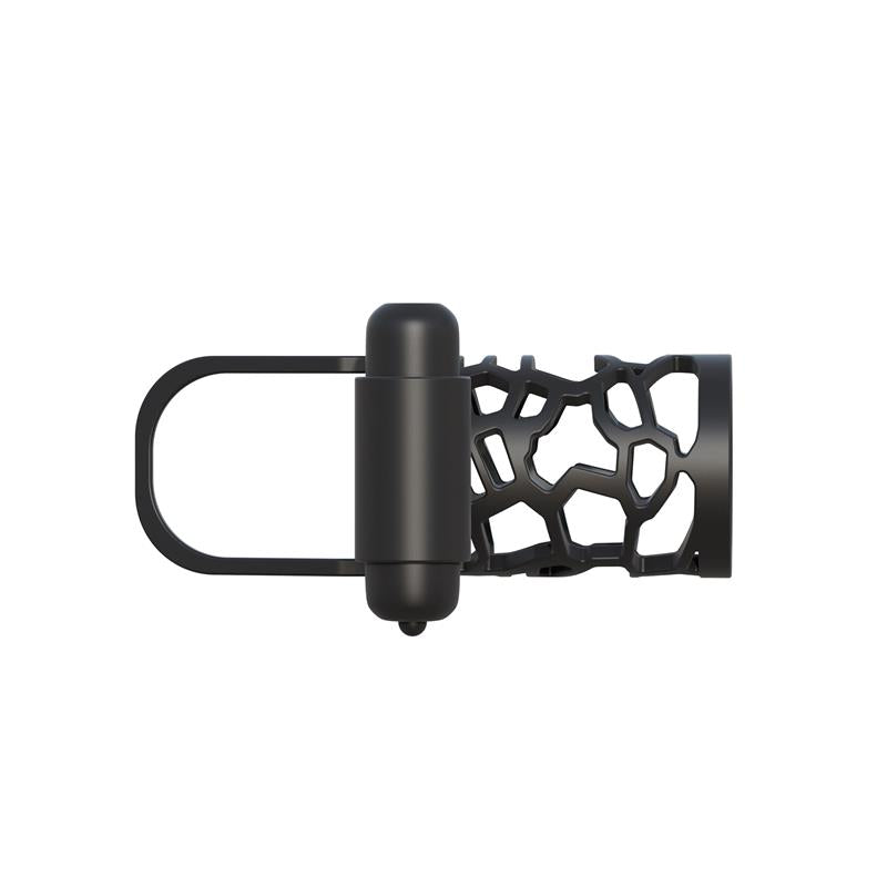 FANTASY C-RINGZ - FANTASY C-RINGZ THICK DICK SILICONE VIBRATING CAGE BLACK