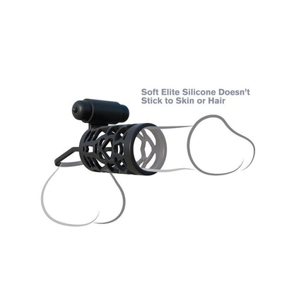 FANTASY C-RINGZ - FANTASY C-RINGZ THICK DICK SILICONE VIBRATING CAGE BLACK